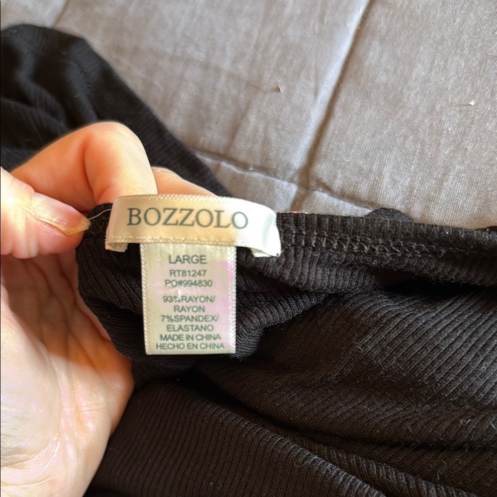 Bozzolo Black Crop Top Stretchy Knit